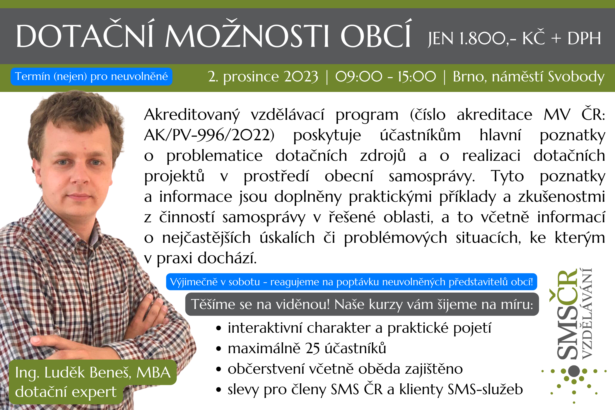 Dotační možnosti obcí_nový termín_Brno_prosinec 2023